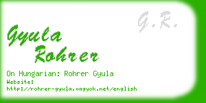 gyula rohrer business card